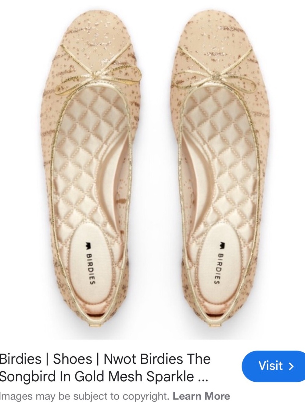 Birdies Blush Pink Glitter Ballet Flats | Size 10.5